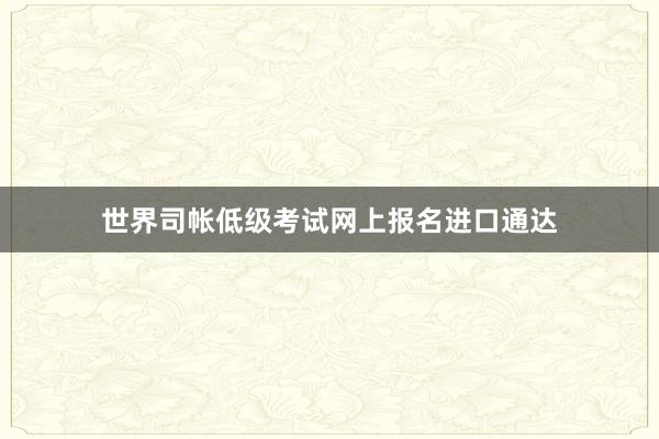 世界司帐低级考试网上报名进口通达